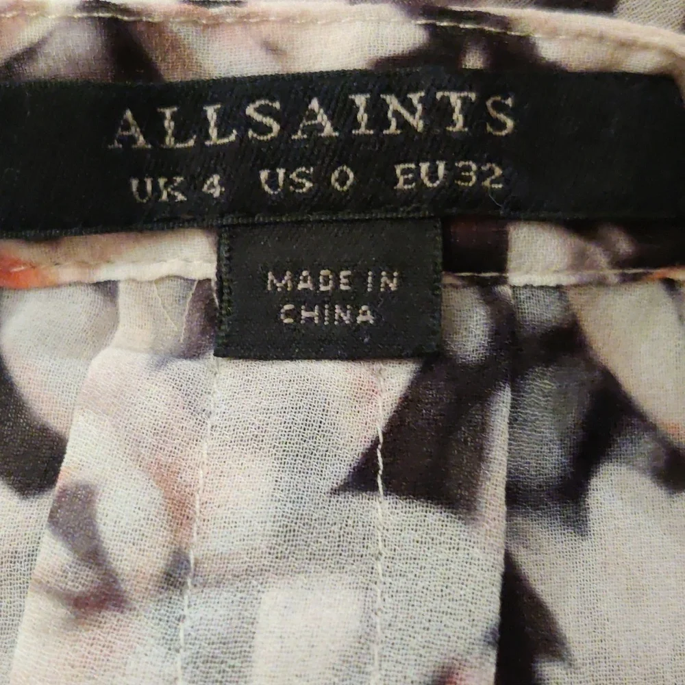 ALL SAINTS Victoria Magnolita Women's Floral Pink & Black Dress Size 0 - Picture 7 of 15